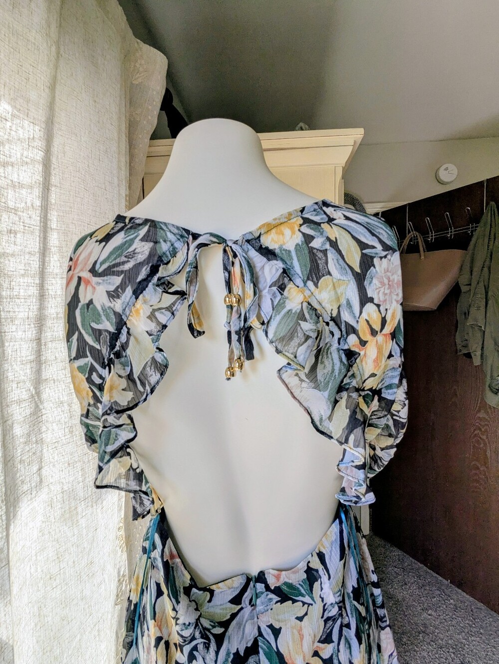 Pedal & Pup Floral Chiffon Open Back Mini Dress NWT - Picture 4 of 7
